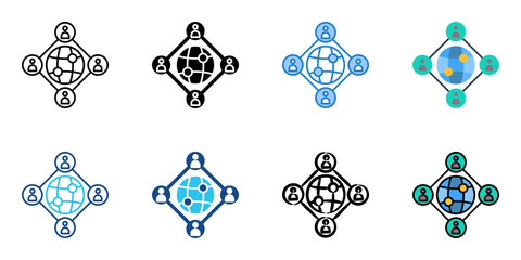 distance learning icon set multiple style collection 
