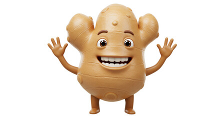 Funny Potato Character with Big Smile and Open Arms.