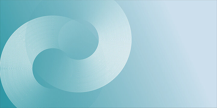 Abstract blue glowing geometric lines on dark blue background. Modern shiny blue circle lines pattern. Futuristic technology concept. Suit for cover,