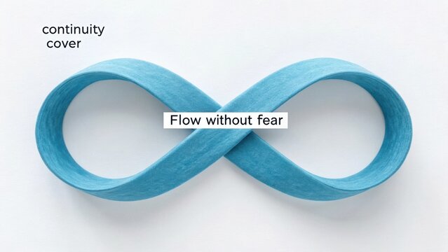 Infinite Blue Ribbon Representing Continuity and Fearlessness in Design and Creativity