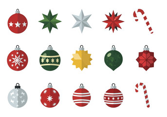 Festive Christmas Ornaments and Candy Canes Collection.