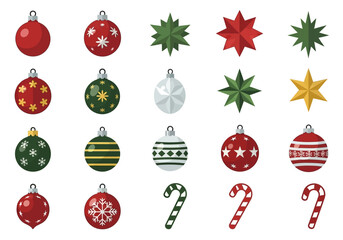 Festive Christmas Ornaments and Decorations Collection.