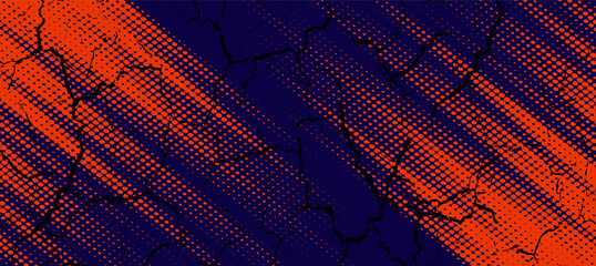 Abstract speed lines style orange color halftone banner design template.