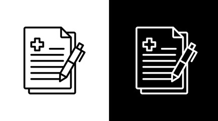 Health Insurance  White Icon Set Design