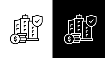 Business Insurance  White Icon Set Design