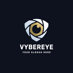 Obraz premium Eye Lens Logo – Abstract Vision and Security Symbol for Tech, AI, and Surveillance Branding