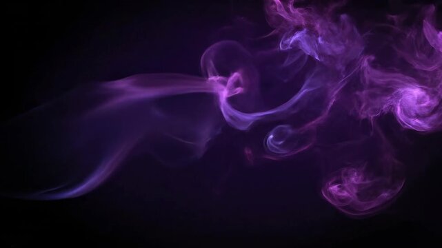 Seamlessly Looping Video of Swirling Purple and Magenta Luminous Smoke Patterns glowing, vibrant, science