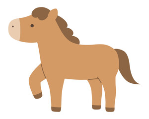 かわいい馬のイラスト。2026年、年賀状、午年