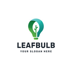 Eco Innovation Logo &ndash; Abstract Tree and Light Bulb Symbol for Green Energy and Sustainable Ideas