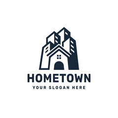 Fototapeta premium Urban Property Logo – Abstract Real Estate and Architecture Symbol for Housing, Development, and Construction Branding