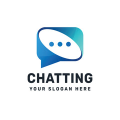Chat Bubble Logo – Modern Messaging Icon with Blue Gradient