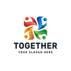 Unity Circle Logo – Colorful Abstract People Symbol for Teamwork & Collaboration