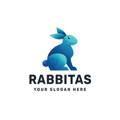 Rabbitas Logo – Blue Gradient Rabbit Symbol for Modern and Creative Branding