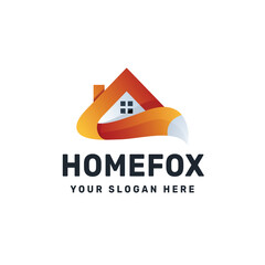 Homefox Logo – Fox and House Symbol in Orange Gradient for Real Estate and Home Services