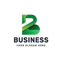 Business Logo – Green Gradient Letter B Symbol for Corporate and Digital Branding