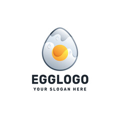 Egg logo – Glossy Egg Symbol with Yellow Yolk for Food and Creative Branding