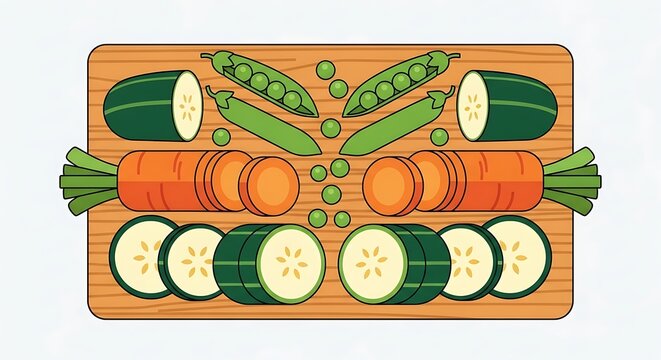 Freshly Chopped Vegetables on a Wooden Cutting Board for Healthy Cooking. - Powered by Adobe