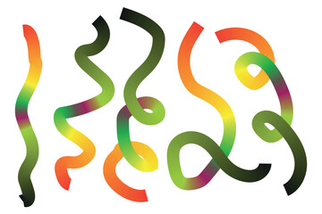 Fototapeta premium Colorful paint line abstract vector art set illustration design element