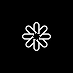 abstract circular clip icon logo, simple geometric icon design