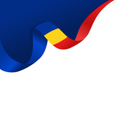 romania waving flag ribbon ornament