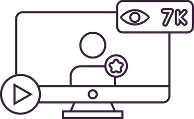 Line Live Streaming Icon Element