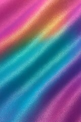 Ultra-realistic iridescent fabric texture with rainbow gradient hues of magenta, teal, gold, and violet in soft shimmering HDR light.

