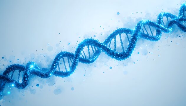 Abstract Futuristic Medical Background with Glowing Molecules