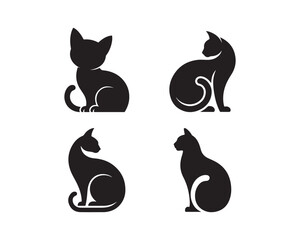 cat silhouette set, cat collection, black cat, kitten silhouette, domestic cat design, cute cat Set silhouette, sitting cat vector, walking cat silhouette, cat illustration set, cat icon collection