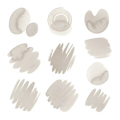 Abstract Watercolor Brush Strokes in Neutral Tones for Design and Decoration
