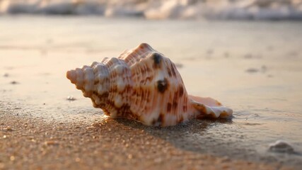 Macro view of a nautilus shell's golden ratio spiral, slowly rotating to reveal its perfect geometric structure. An abstract and artistic perspective, focusing on the mathematical elegance and? - Powered by Adobe
