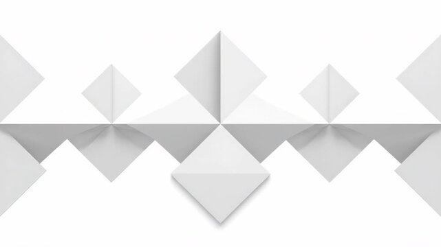 Seamlessly looping video of a dynamic abstract geometric pattern morphing and pulsating with sharp, angular shapes in a clean white and grey palette corporate, pattern, clean white