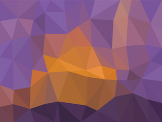 Geometric Polygon Abstract Background in Purple and Orange Tones