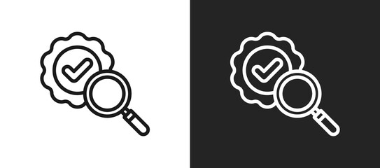 Inspection Seal Outline Icon In Black And White Filled Style