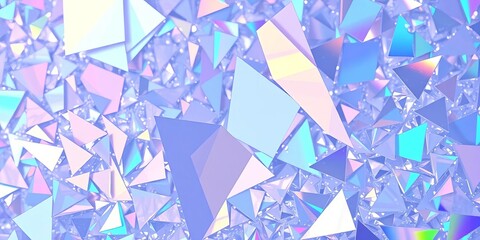 Abstract iridescent crystal shards form a shimmering, multifaceted background texture,  gradient,  color