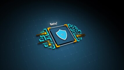 Cybersecurity Network Shield with AI Protection, Data Security, Threat Detection, and Digital Safety, looped animation - Powered by Adobe