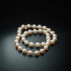 Pearl necklace on black Isolated White and Transparent Background