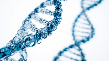 Close-Up of Two Intertwined DNA Strands with Molecular Detail