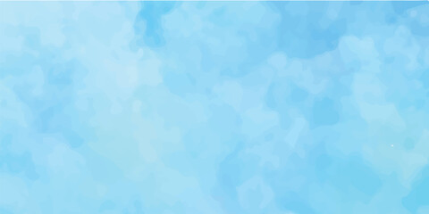 A vibrant abstract blue watercolor background suggests a bright, sunny sky with fluffy white clouds and beautiful sunlight	
