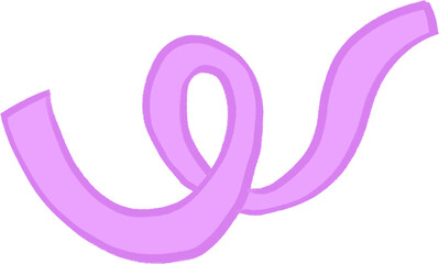 Pastel Ribbon Swirl Clipart – Hand-Drawn Curvy Ribbon Elements in Pink and Purple for Cute Layouts, Party Designs, and Scrapbooking