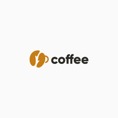 Minimalist Coffee Bean Cup Logo