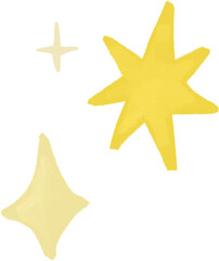 Pastel Yellow Sparkle Elements – Hand-Drawn Star & Diamond Glow Clipart Set