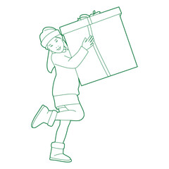  happy girl and christmas gift.  happy girl and christmas gift.  happy girl and christmas gift.