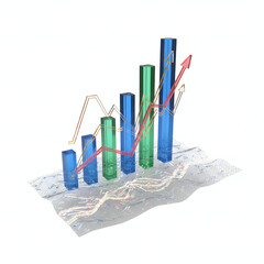 business graph with dollar sign