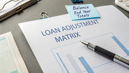 Loan Adjustment Matrix Document with Chart Details and Notes for Financial Planning and Year-End Review