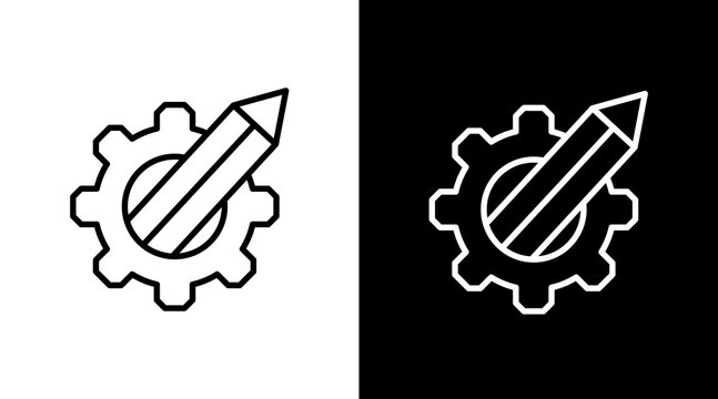 Writing  White Icon Set Design