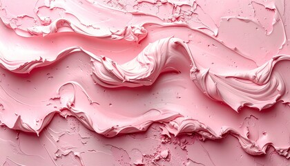 A thick, wavy, pink abstract texture that resembles paint strokes, cream, or ice cream. A beautiful, modern backdrop for a variety of designs.t