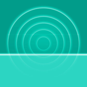 Abstract Teal Concentric Rings Background Glowing Circular Waves on Turquoise Gradient for Digital Designs Wallpapers and Abstract Art