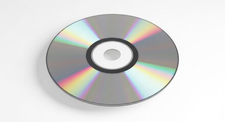 Optical Disc CD DVD Data Storage on White Background