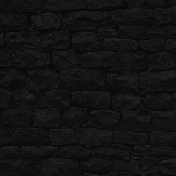 Black Stone Wall Texture Background Dark Rough Rock Surface for Industrial Designs Wallpapers and Gothic Themes