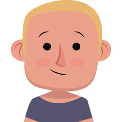 Close Up Portrait Of A Blond Haired Man With Blue Eyes And Rosy Cheeks Wearing A Dark Blue Shirt Against A Transparent Background And Soft Lighting Creating A Friendly Expression